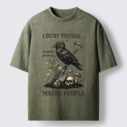 Tokyo-Tiger "Maybe Plants, Maybe People" Dark Humor Washed T-Shirt
