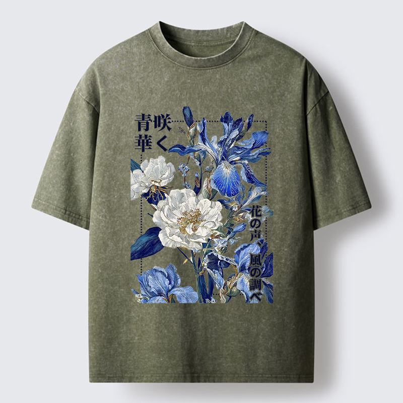 Tokyo-Tiger Harmony of Bloom and Breeze Washed T-Shirt
