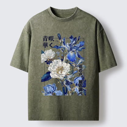 Tokyo-Tiger Harmony of Bloom and Breeze Washed T-Shirt