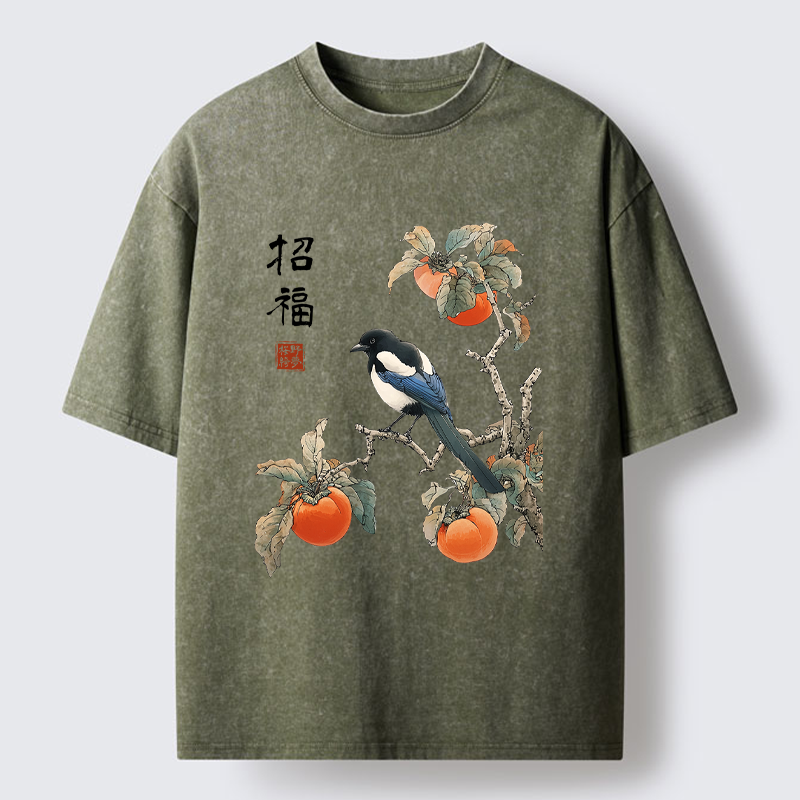 Tokyo-Tiger Perched Blessings Washed T-Shirt