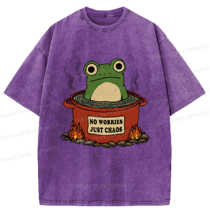 Tokyo-Tiger Frog：No Worries，Just Chaos Washed T-Shirt