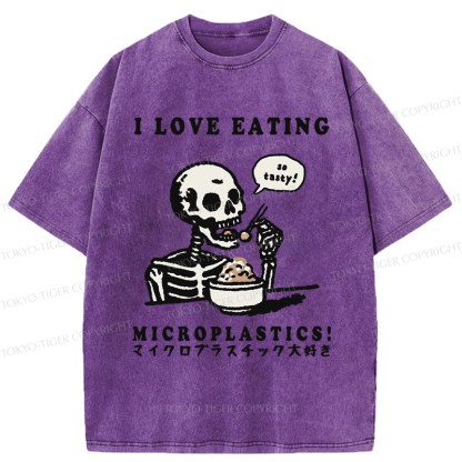 Tokyo-Tiger Funny Skeleton：Microplastic Crunch Washed T-Shirt