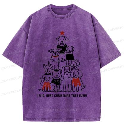 Tokyo-Tiger 12/10，Best Pupmas Tree Ever Washed T-Shirt