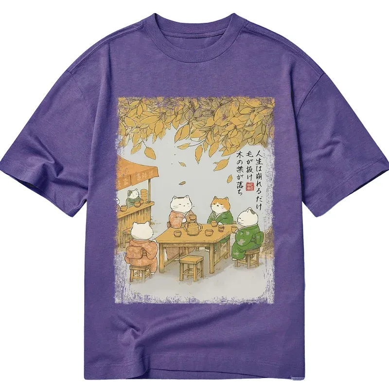 Tokyo-Tiger Cats Drinking Tea Under The Tree Classic T-Shirt
