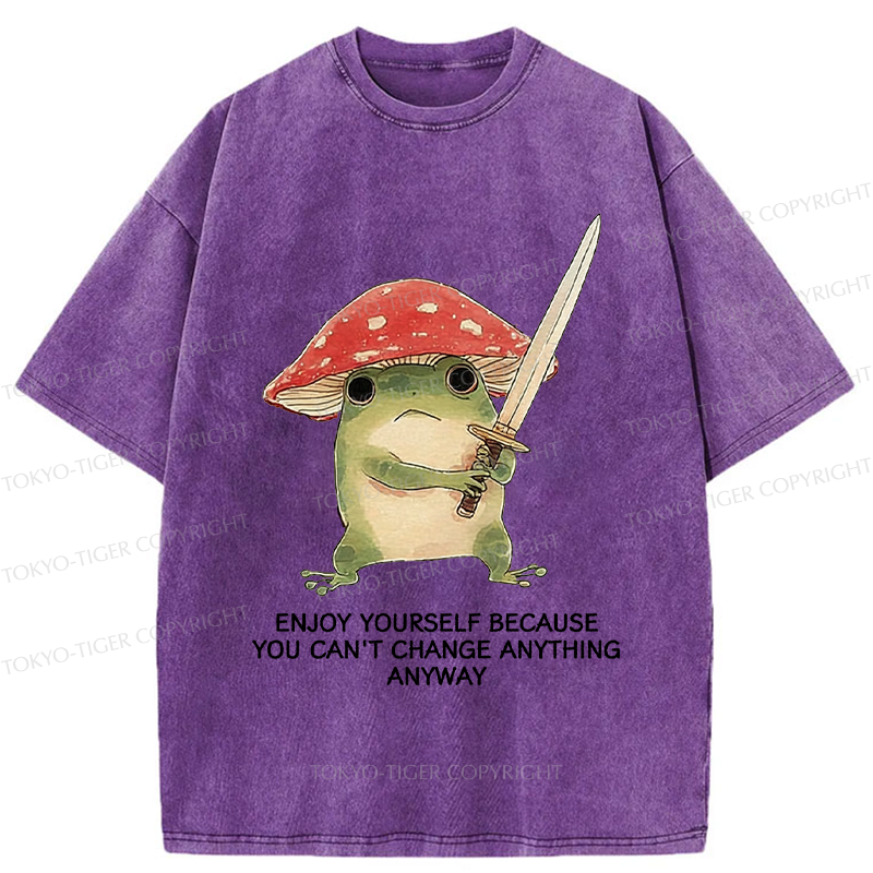 Tokyo-Tiger Frog Samurai: Can’t Change It Anyway Washed T-Shirt