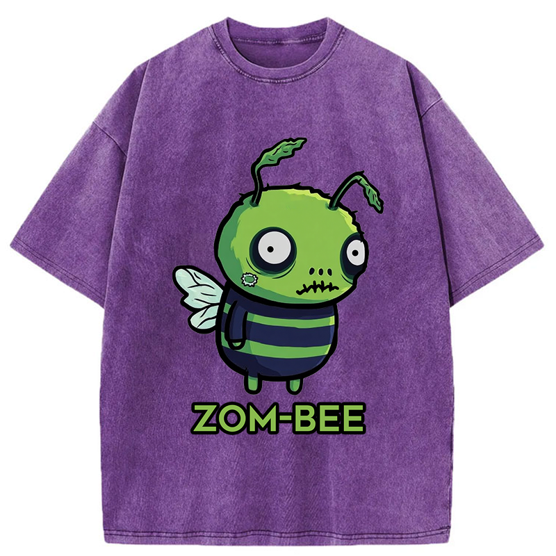 Tokyo-Tiger Funny Zom-Bee Washed T-Shirt