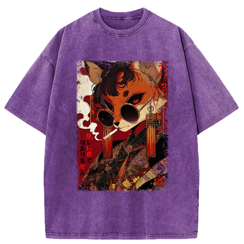 Tokyo-Tiger Not a Suspicious Fox Washed T-Shirt