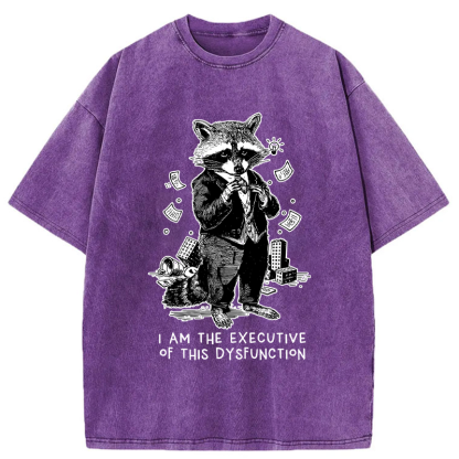 Tokyo-Tiger Funny Raccoon:CEO of Chaos Washed T-Shirt