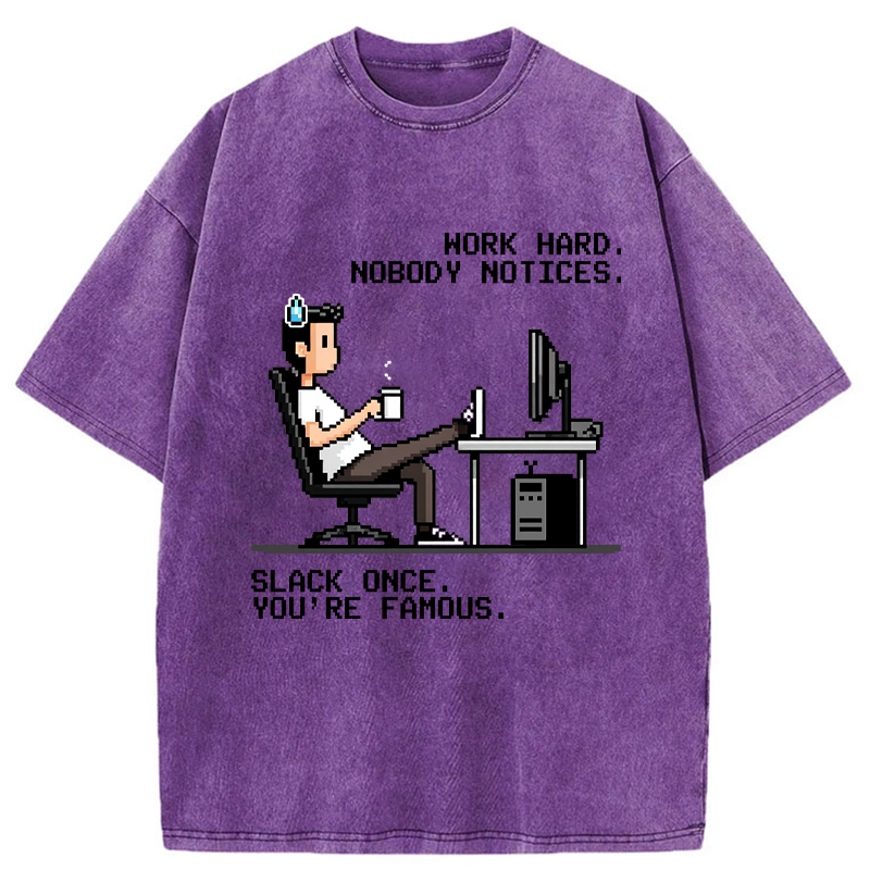 Tokyo-Tiger Hard Work, Who Cares? Washed T-Shirt