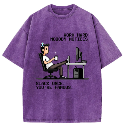 Tokyo-Tiger Hard Work, Who Cares? Washed T-Shirt