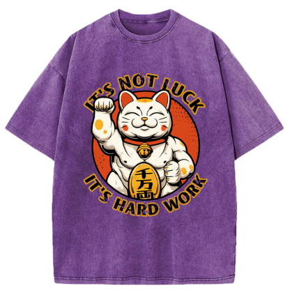 Tokyo-Tiger Maneki:Luck Is Earned Washed T-Shirt