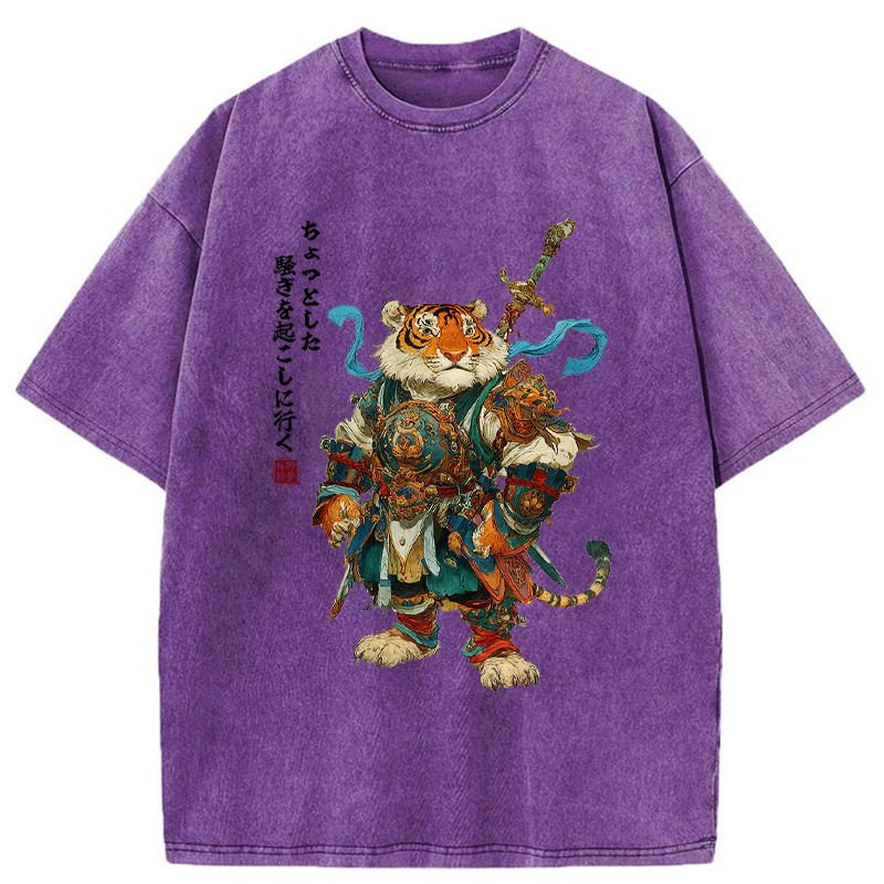 Tokyo-Tiger Off to stir up some trouble Washed T-Shirt
