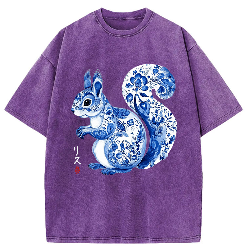 Tokyo-Tiger Porcelain Squirrel Washed T-Shirt
