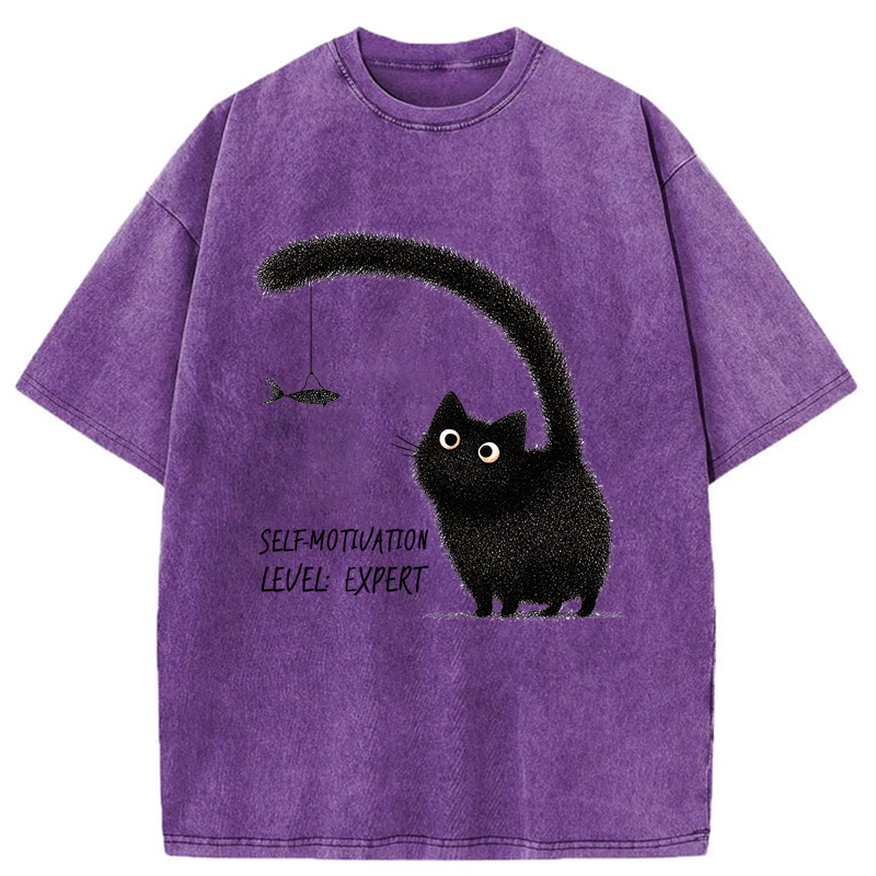 Tokyo-Tiger Purrfect Motivation Washed T-Shirt