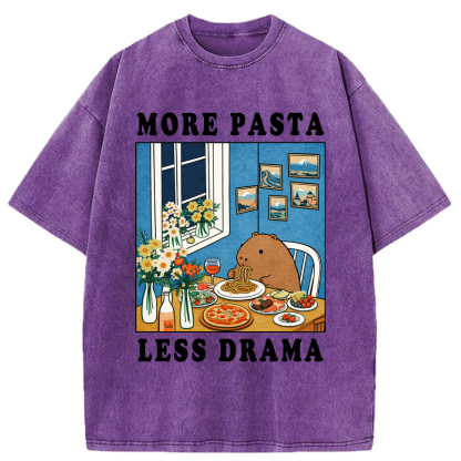 Tokyo-Tiger Capybara：More Pasta, Less Drama Washed T-Shirt