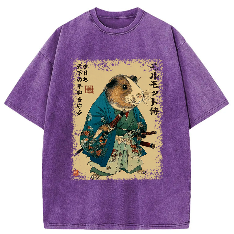 Tokyo-Tiger Peacekeeper Guinea Samurai Washed T-Shirt
