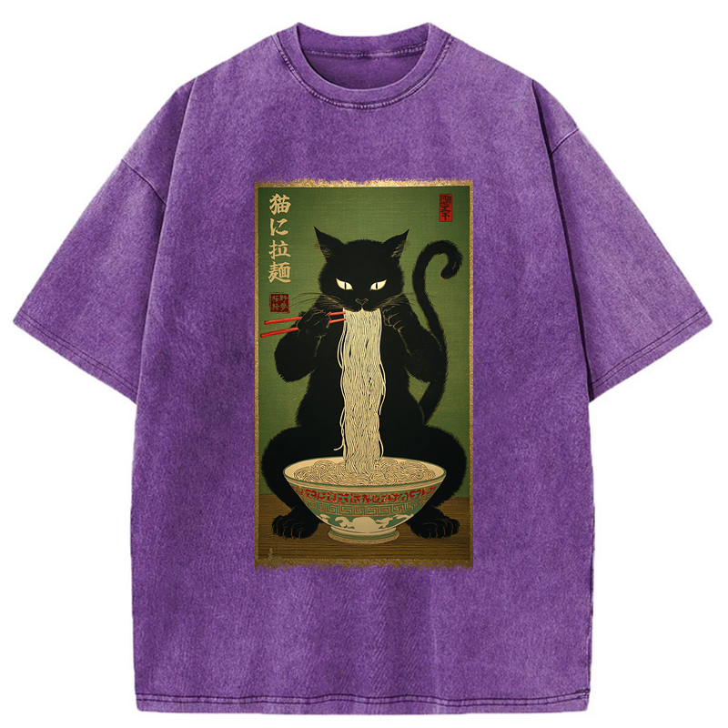 Tokyo-Tiger Noodle Master Cat Washed T-Shirt