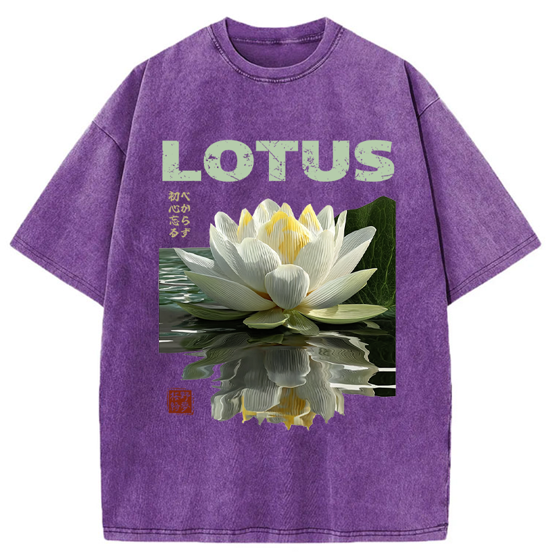 Tokyo-Tiger Zen Lotus Poster Washed T-Shirt