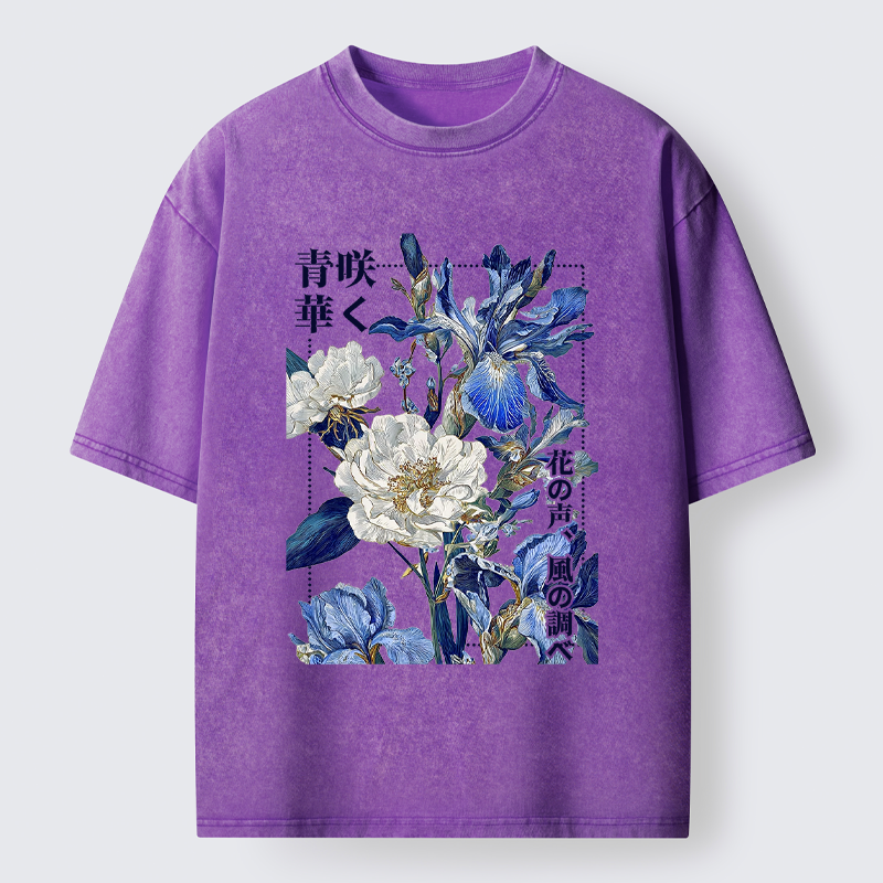 Tokyo-Tiger Harmony of Bloom and Breeze Washed T-Shirt