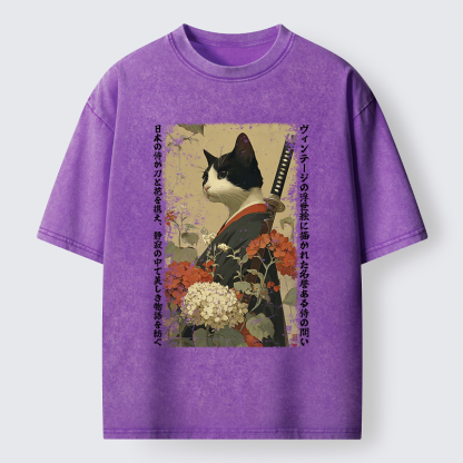 Tokyo-Tiger The Floral Samurai Washed T-Shirt