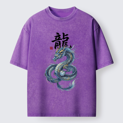Tokyo-Tiger Mythic Blue Dragon Washed T-Shirt