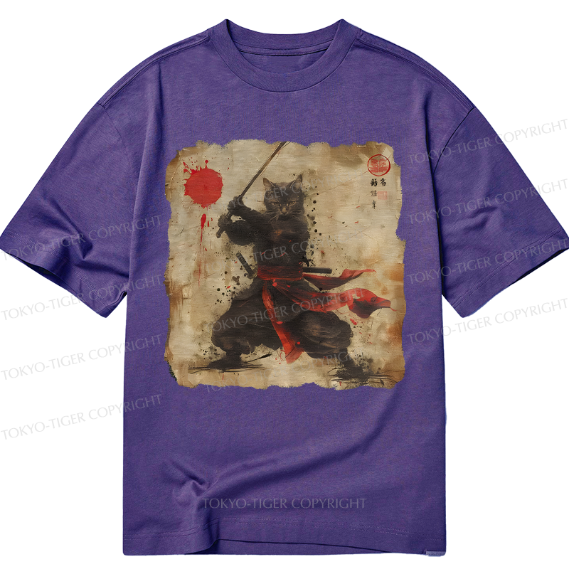Tokyo-Tiger Retro Japanese Samurai Cat Classic T-Shirt