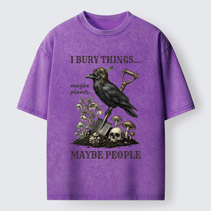 Tokyo-Tiger "Maybe Plants, Maybe People" Dark Humor Washed T-Shirt