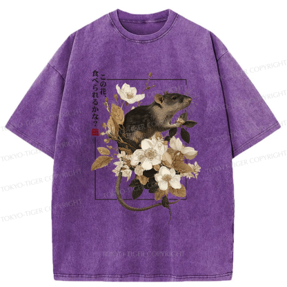 Tokyo-Tiger Can This Flower Be Eaten?-Mouse Washed T-Shirt
