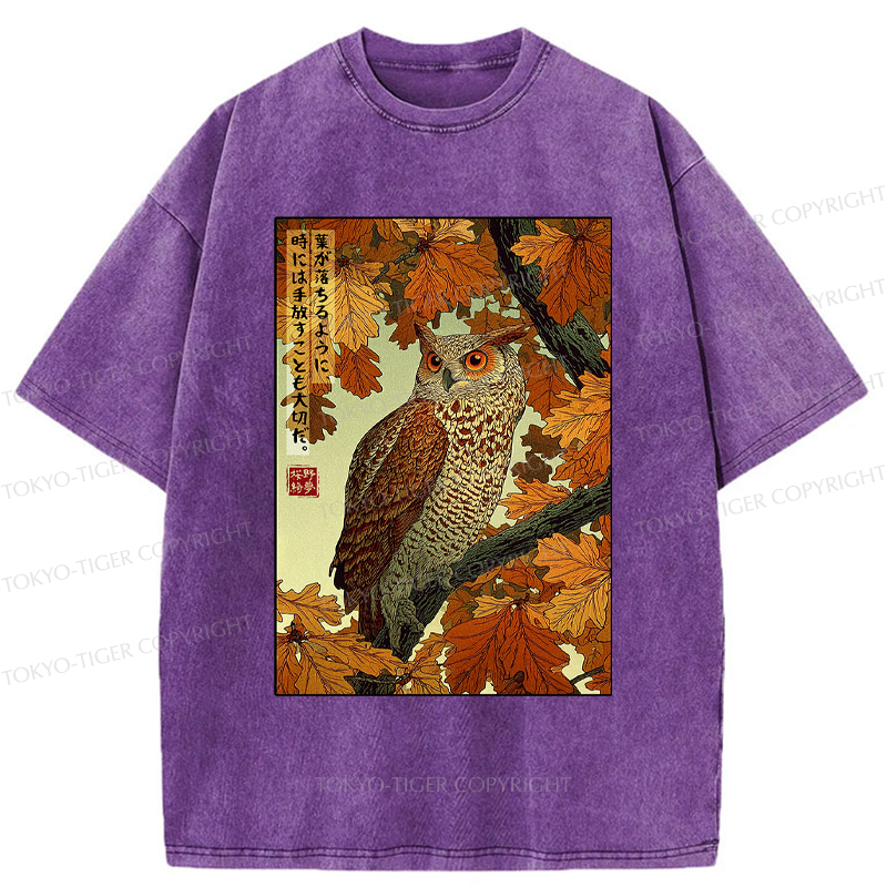 Tokyo-Tiger Like leaves, sometimes letting go is essential Washed T-Shirt