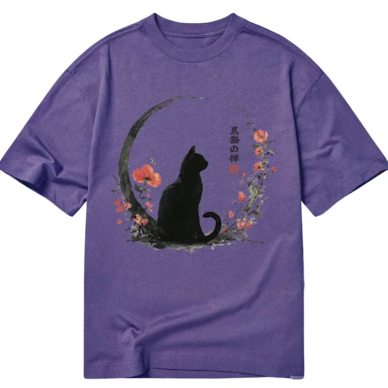 Tokyo-Tiger Black Cat And Flowers Classic T-Shirt