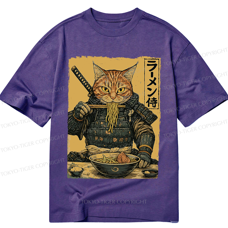 Tokyo-Tiger Cat General Eating Ramen Classic T-Shirt