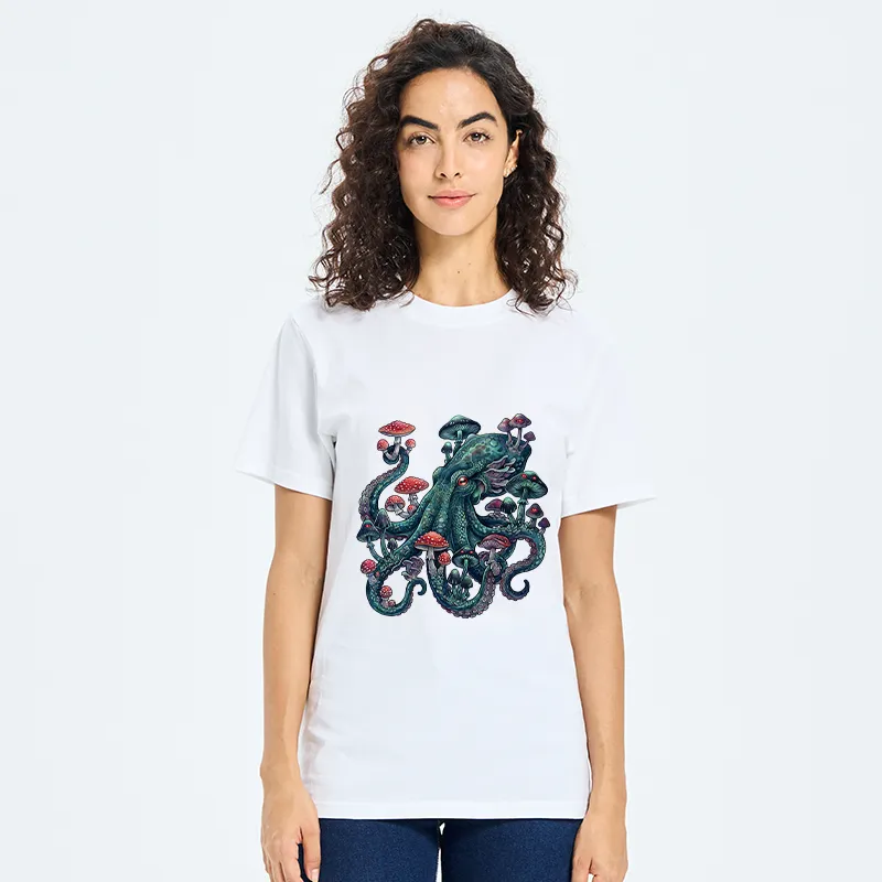 Tokyo-Tiger Octopus Covered In Mushrooms Classic T-Shirt
