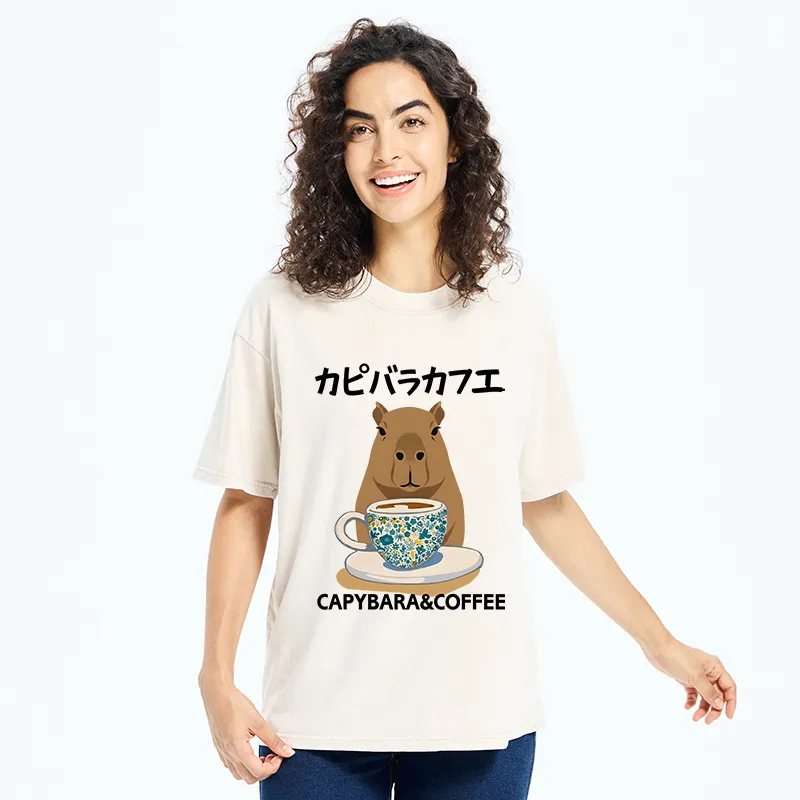 Tokyo-Tiger Drink Delicious Coffee Washed T-Shirt