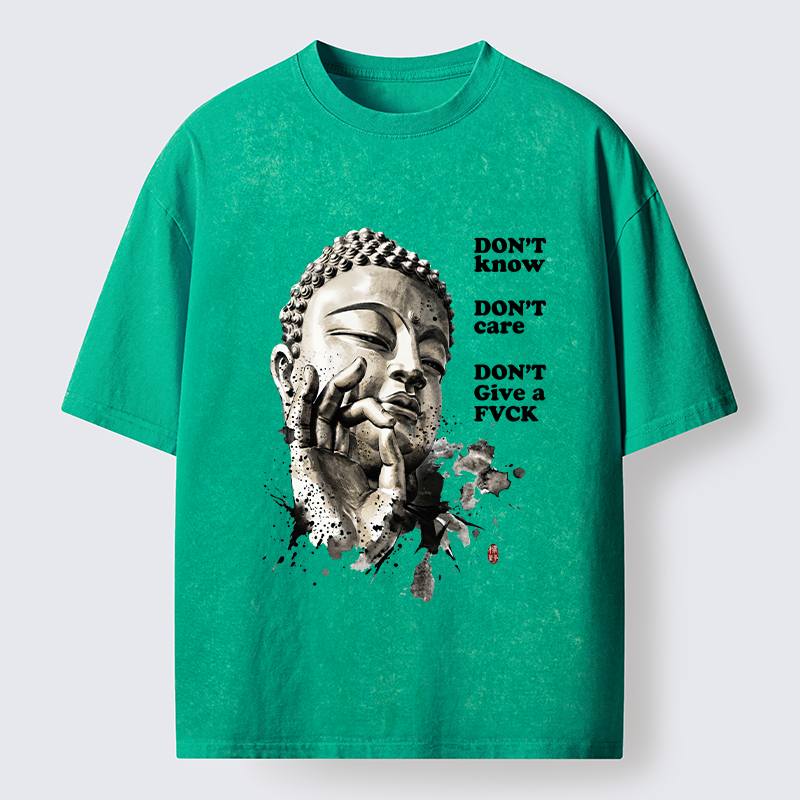 Tokyo‑Tiger Chill Buddha Meme Washed T‑Shirt