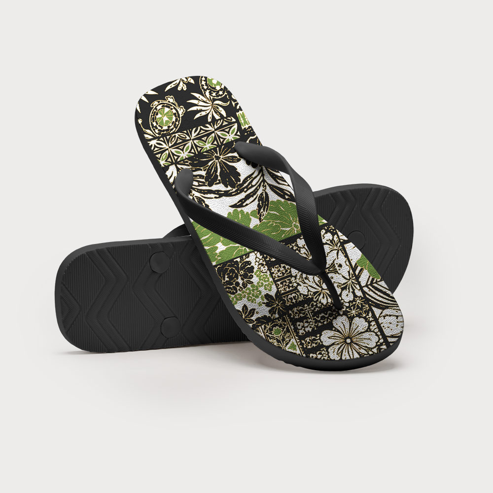Tokyo-Tiger Tropical Plant Flip Flops