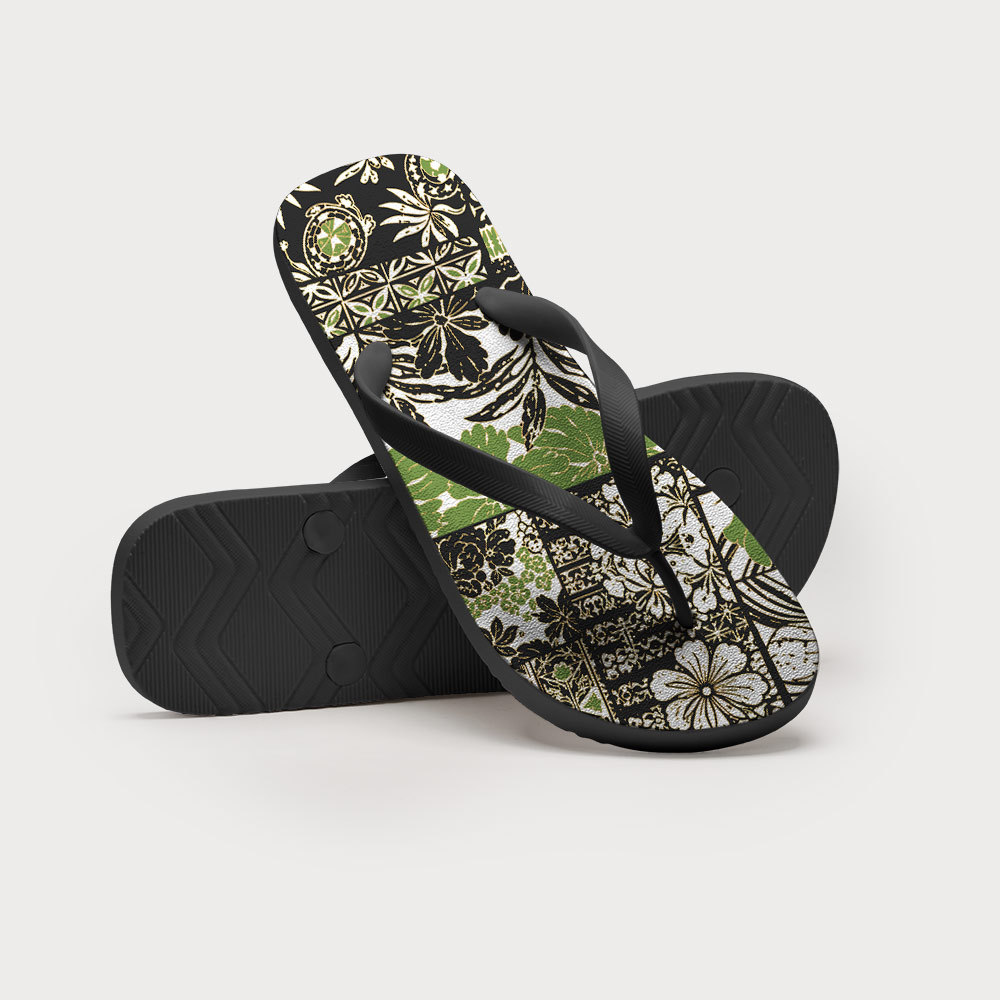 Tokyo-Tiger Tropical Plant Flip Flops