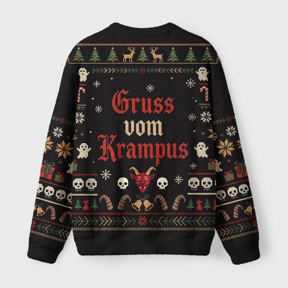 Tokyo-Tiger Gruss Vom Krampus Fuzzy Christmas Ugly Sweatshirt