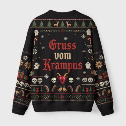 Tokyo-Tiger Gruss Vom Krampus Fuzzy Christmas Ugly Sweatshirt