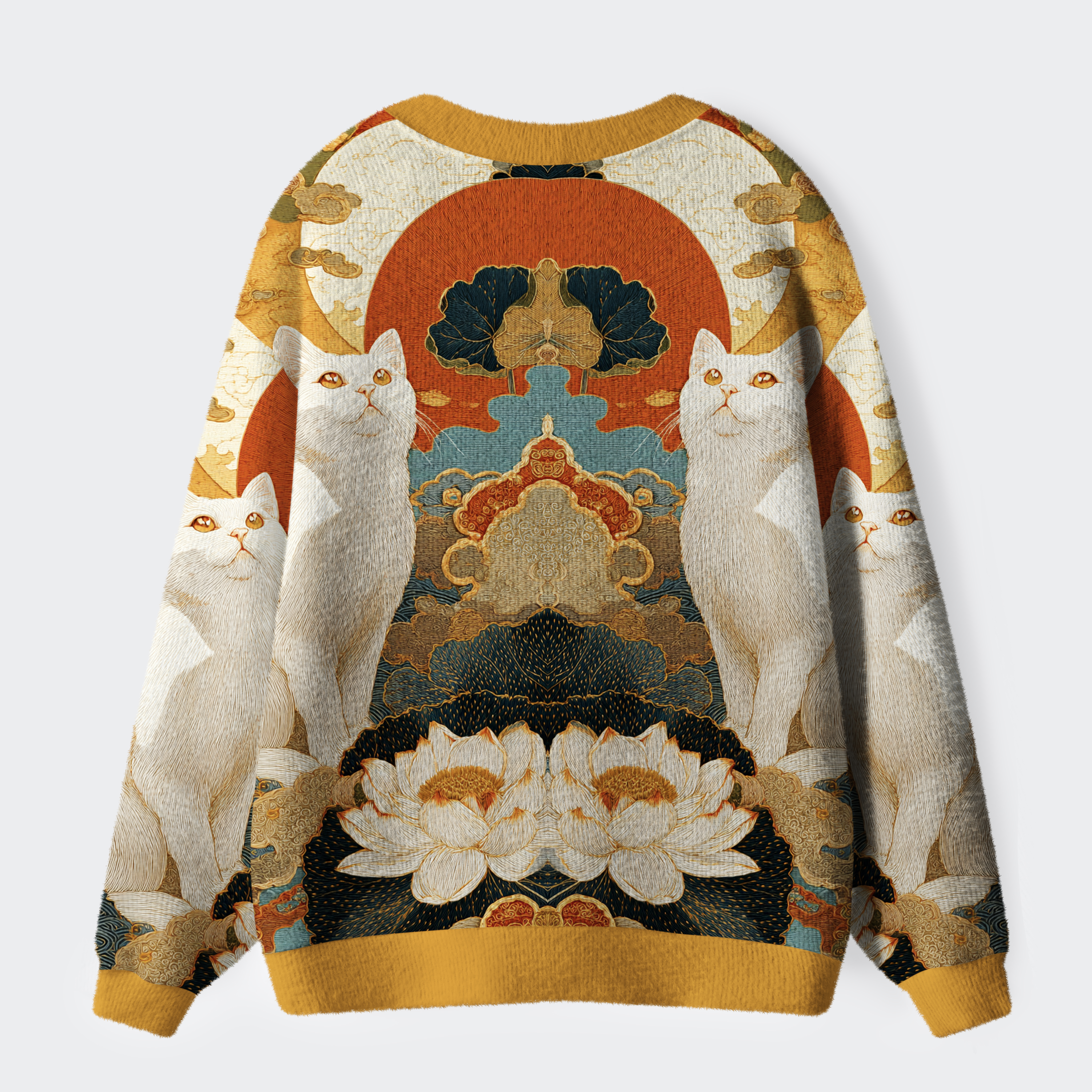 Tokyo-Tiger White Guardians Of The Vermilion Sun Ugly Cardigan Sweater