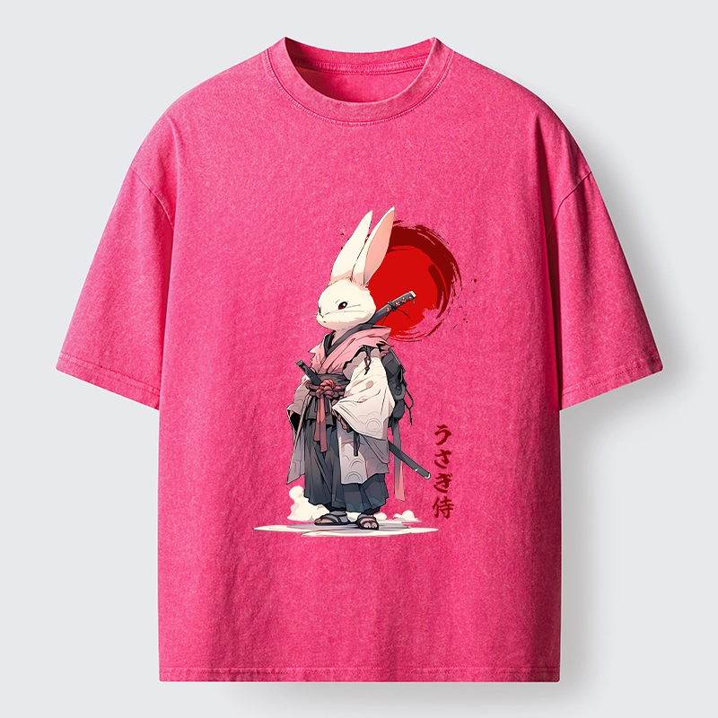 Tokyo‑Tiger Samurai Rabbit Washed T‑Shirt