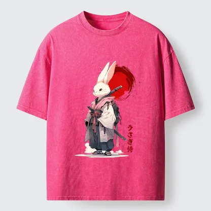 Tokyo‑Tiger Samurai Rabbit Washed T‑Shirt