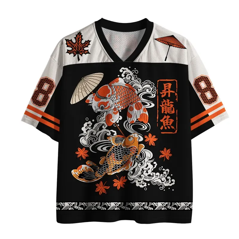 Tokyo-Tiger Japanese Ukiyo-e Koi Fish Mesh Jersey
