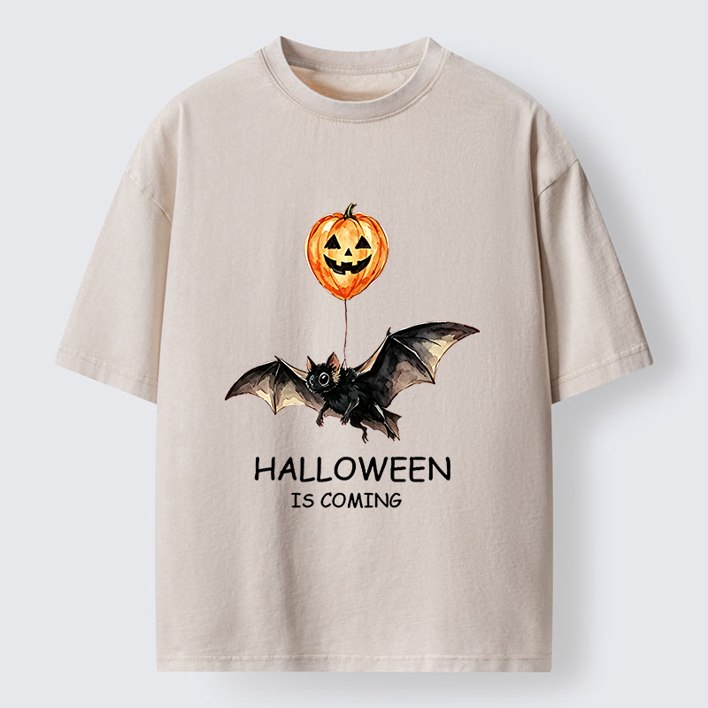 Tokyo‑Tiger Pumpkin Balloon Bat Meme Washed T‑Shirt
