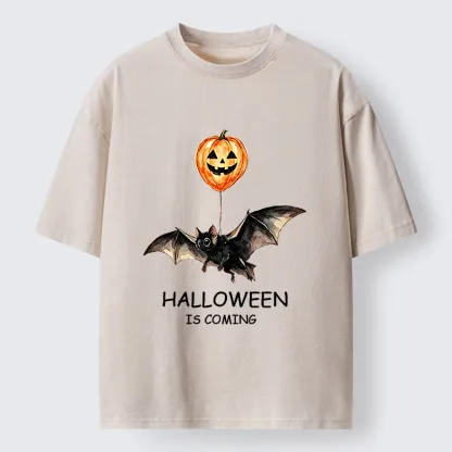 Tokyo‑Tiger Pumpkin Balloon Bat Meme Washed T‑Shirt
