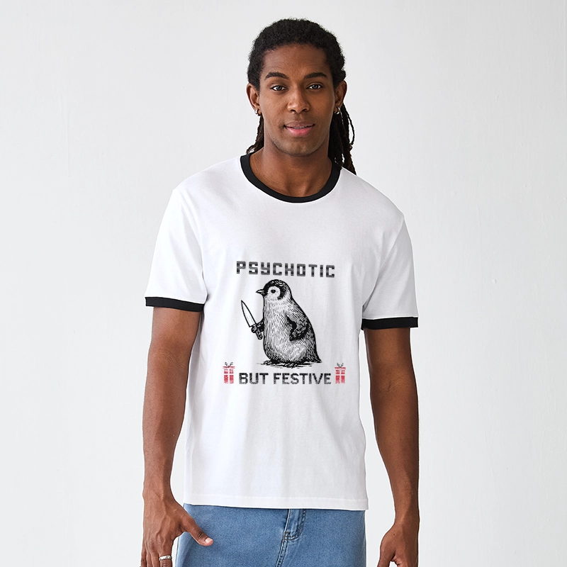 Tokyo-Tiger Overstimulated but Festive Christmas Trim T-Shirt