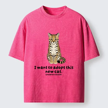 Tokyo-Tiger Adopt New Cat Funny Meme Washed T-Shirt