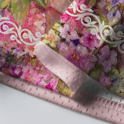 Tokyo-Tiger White Cat And Blooms Mesh Jersey