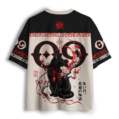 Tokyo-Tiger Black Cat Brings Good Fortune Mesh Jersey