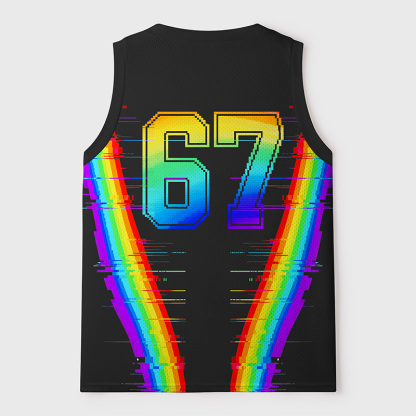 Tokyo-Tiger Rainbow Pixel Cat Mesh Tank Top