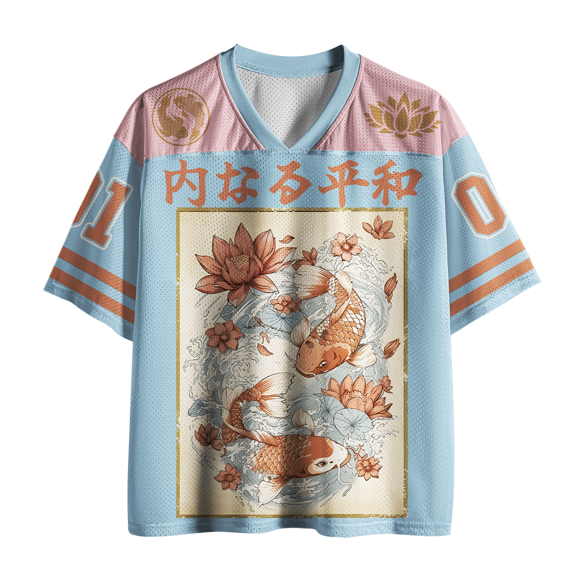 Tokyo-Tiger Inner Peace Koi Fish Lotus Mesh Jersey